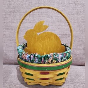 Vintage 1999 Longaberger Wooden Bunny Easter Basket